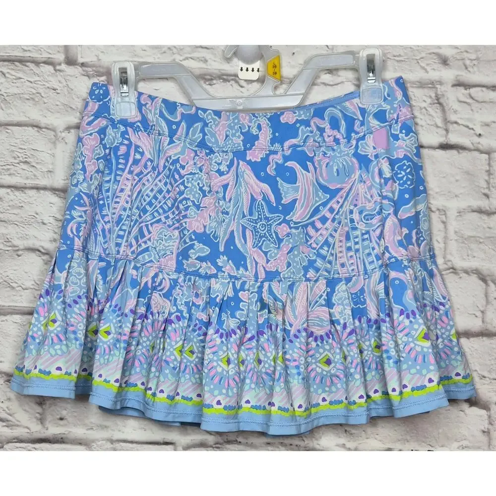 Lilly Pulitzer Taye Luxletic Skort M Medium Sea What I Sea Starfish Golf Tennis.